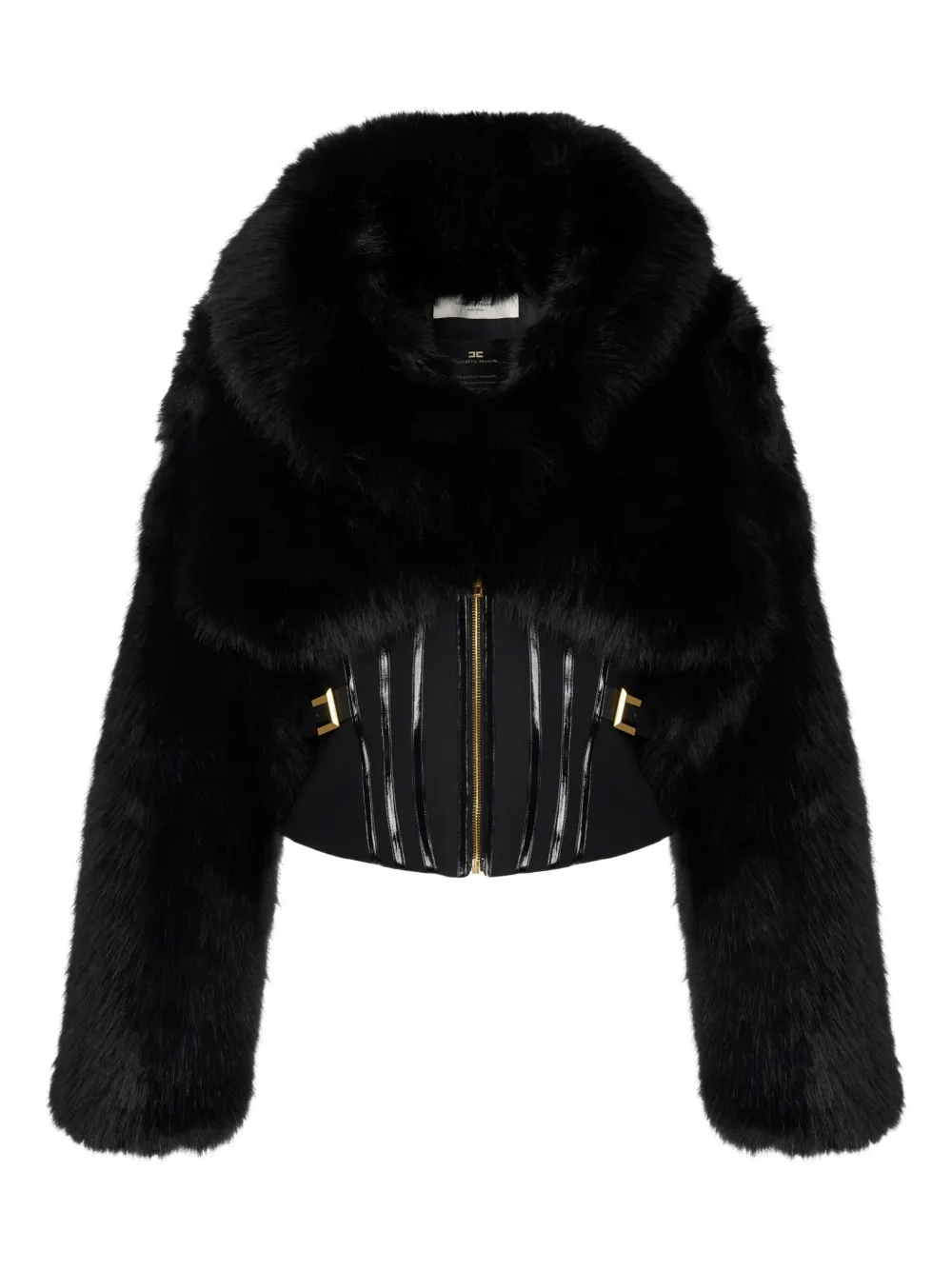 Elisabetta Franchi Korset jack met bont-effect Zwart