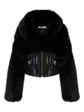 Elisabetta Franchi fur-effect corset jacket - Black