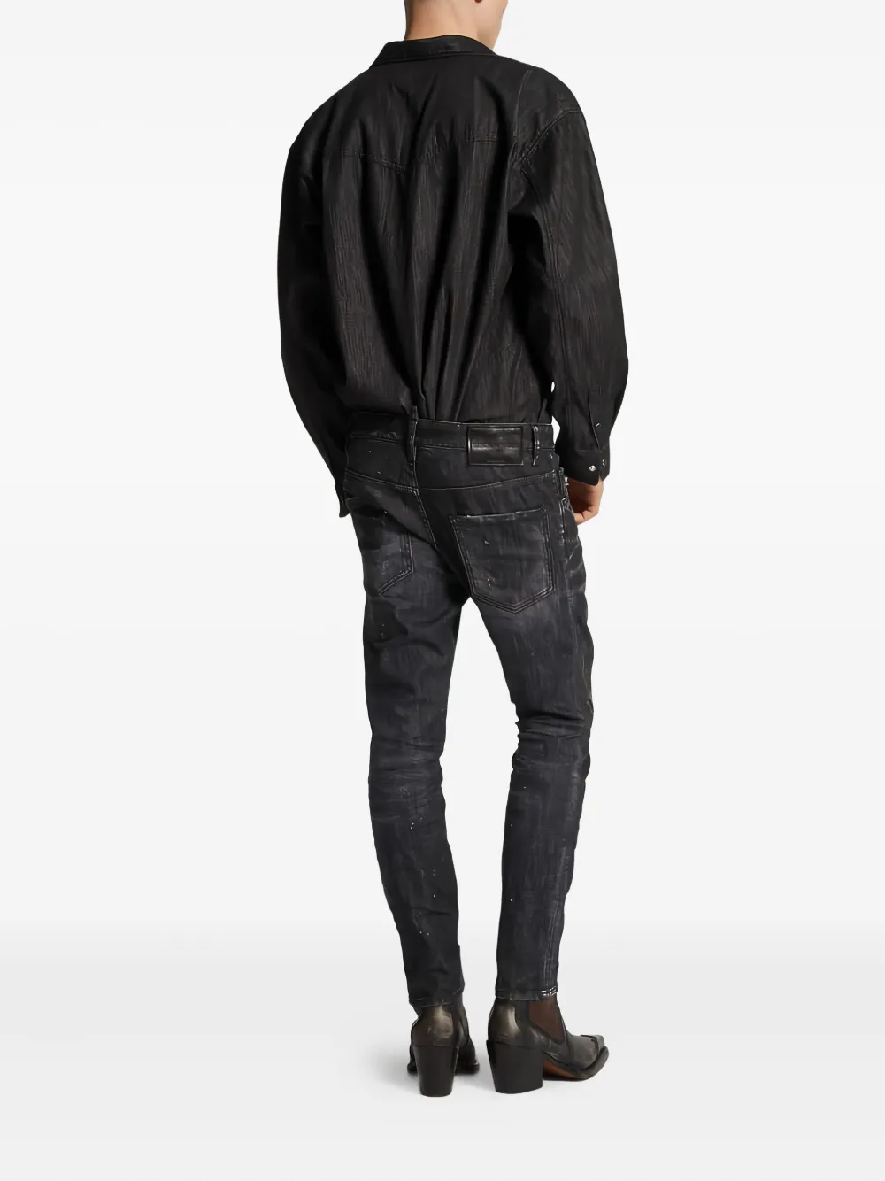 Dsquared2 Nirvana Wash Skater Jeans In Black