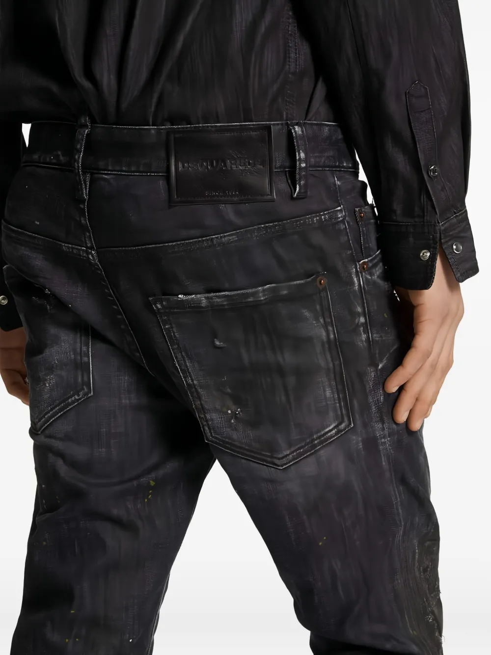 Dsquared2 Nirvana Wash Skater Jeans In Black