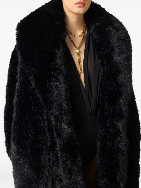 Elisabetta Franchi faux-fur Coat | Black | FARFETCH