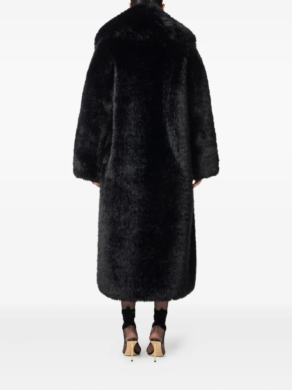 Elisabetta Franchi Faux-fur Coat In Black