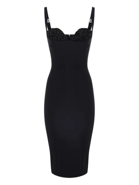 Elisabetta Franchi bead-embellished crêpe midi dress