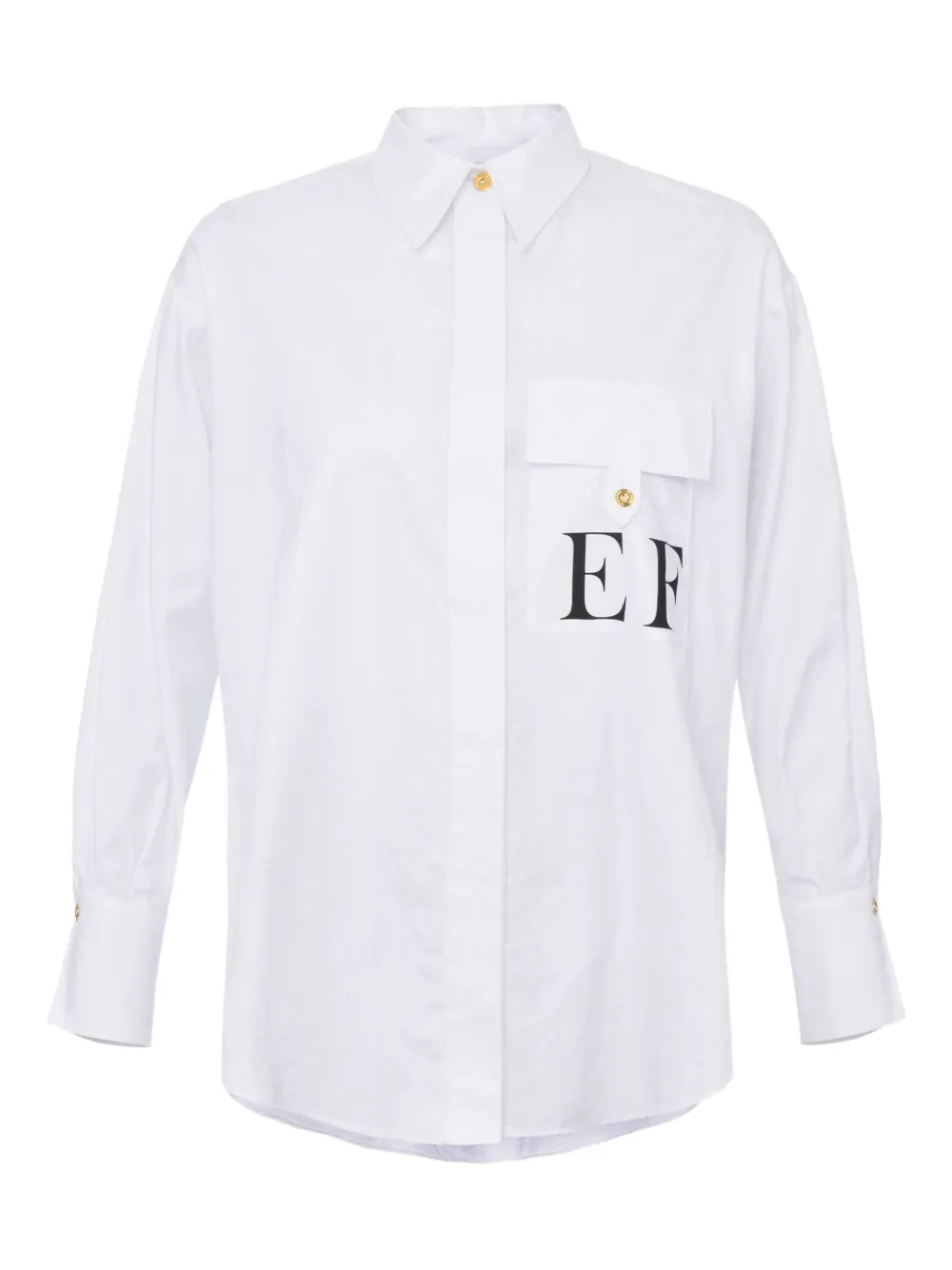 Elisabetta Franchi logo-print button-up shirt | White | Image 1