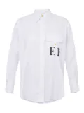 Elisabetta Franchi logo-print button-up shirt - White