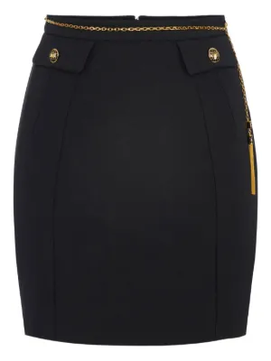 スカート ELISABETTA FRANCHI Women Skirts AM18M36E2110 Black Elisabetta Franchi, Asymmetric black satin skirt - Unique