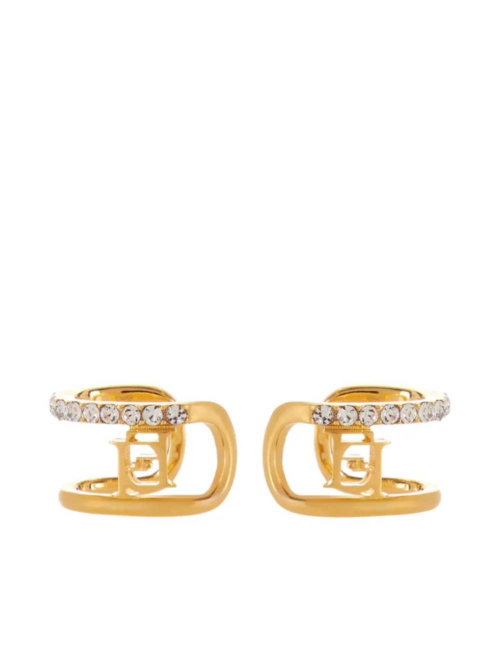 logo-rhinestone ear cuffs