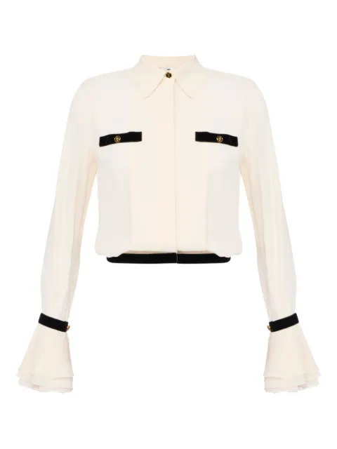 Elisabetta Franchi jewelled-button ruffled-cuff shirt