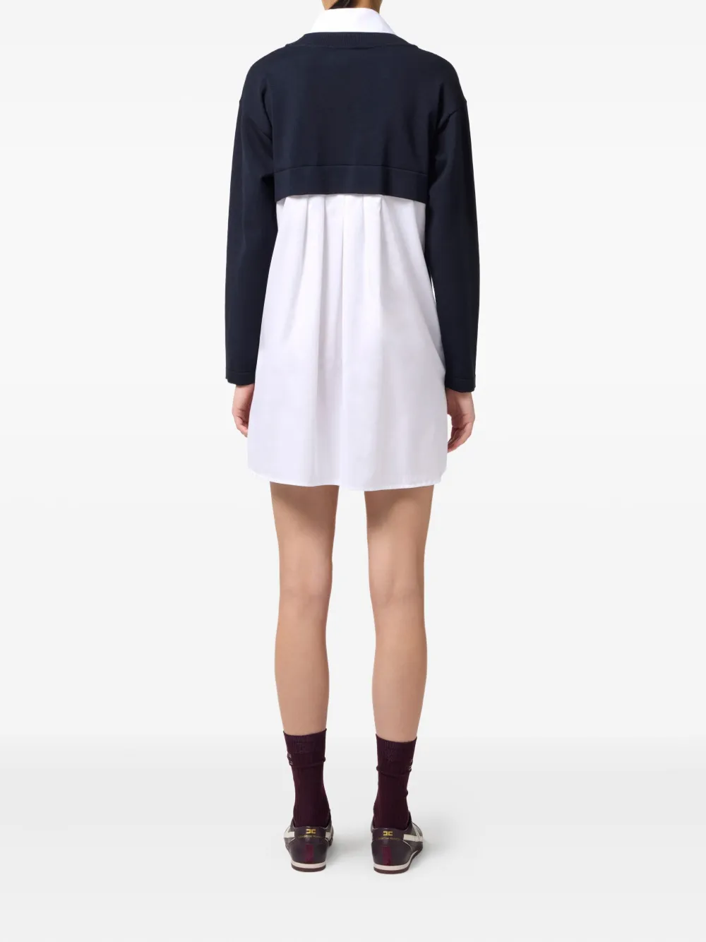 Elisabetta Franchi Popeline mini-jurk met V-hals Zwart
