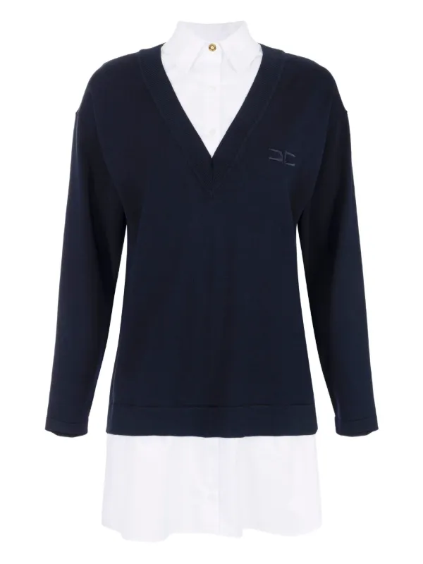 ERISABETTA FRANCHI ミニワンピース ドレス Vネック Elisabetta Franchi Vネック ミニドレス | ブラック | FARFETCH JP