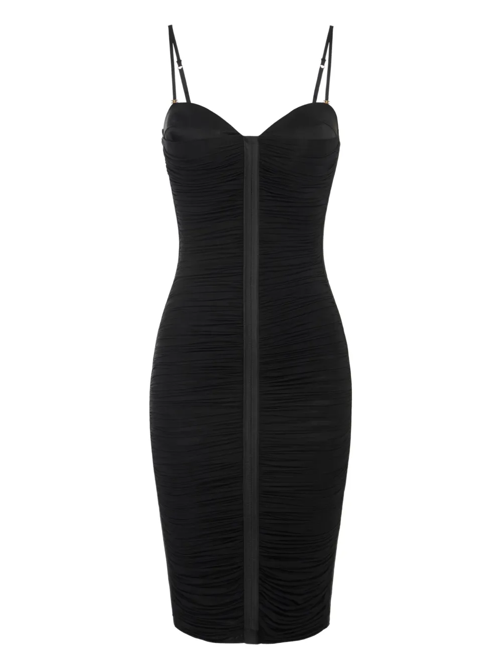 Elisabetta Franchi ruched strappy dress Zwart
