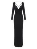 Elisabetta Franchi draped long-sleeve dress - Black