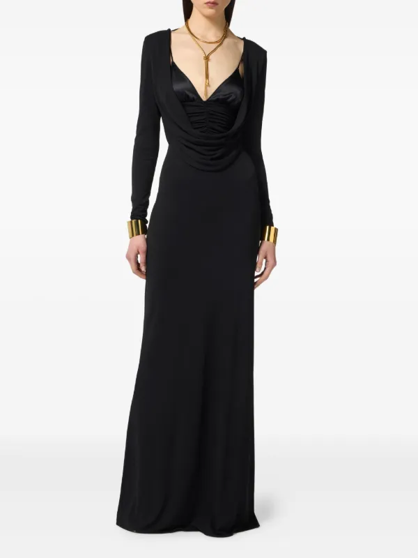Elisabetta Franchi Draped long-sleeve Dress Black FARFETCH PH