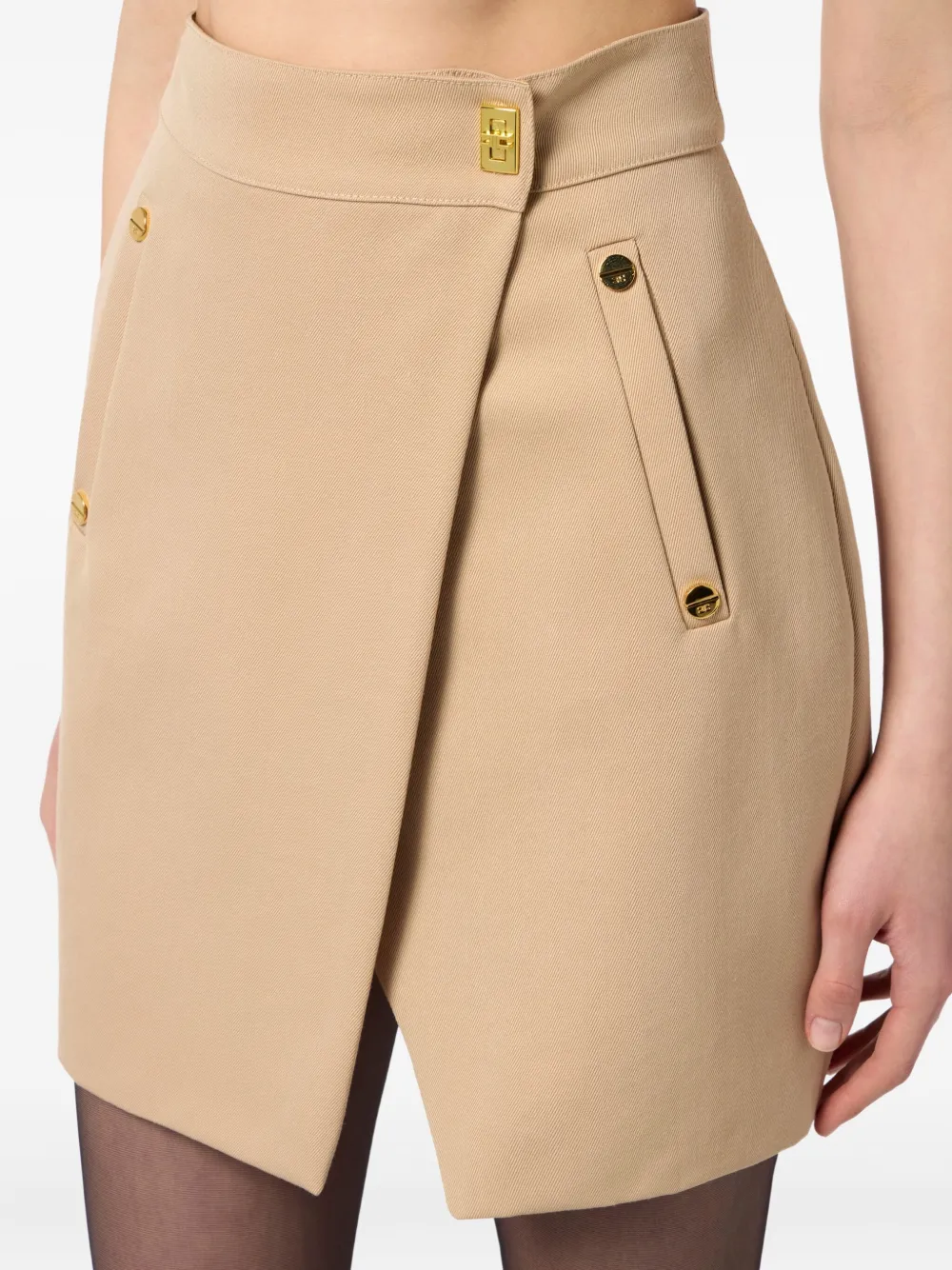 Elisabetta Franchi Cargo rok met gewikkelde voorkant Beige