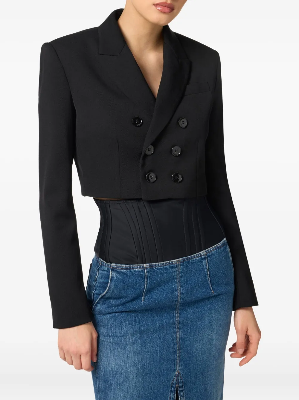 Elisabetta Franchi Double-breasted Jacket In Black