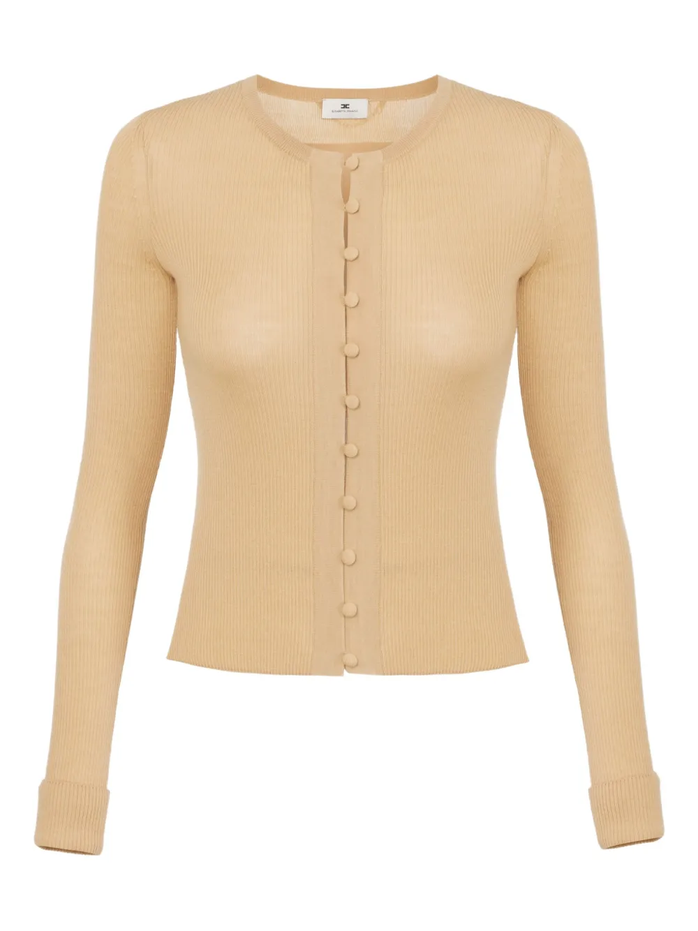 Elisabetta Franchi ribbed button cardigan | Neutrals | Image 1
