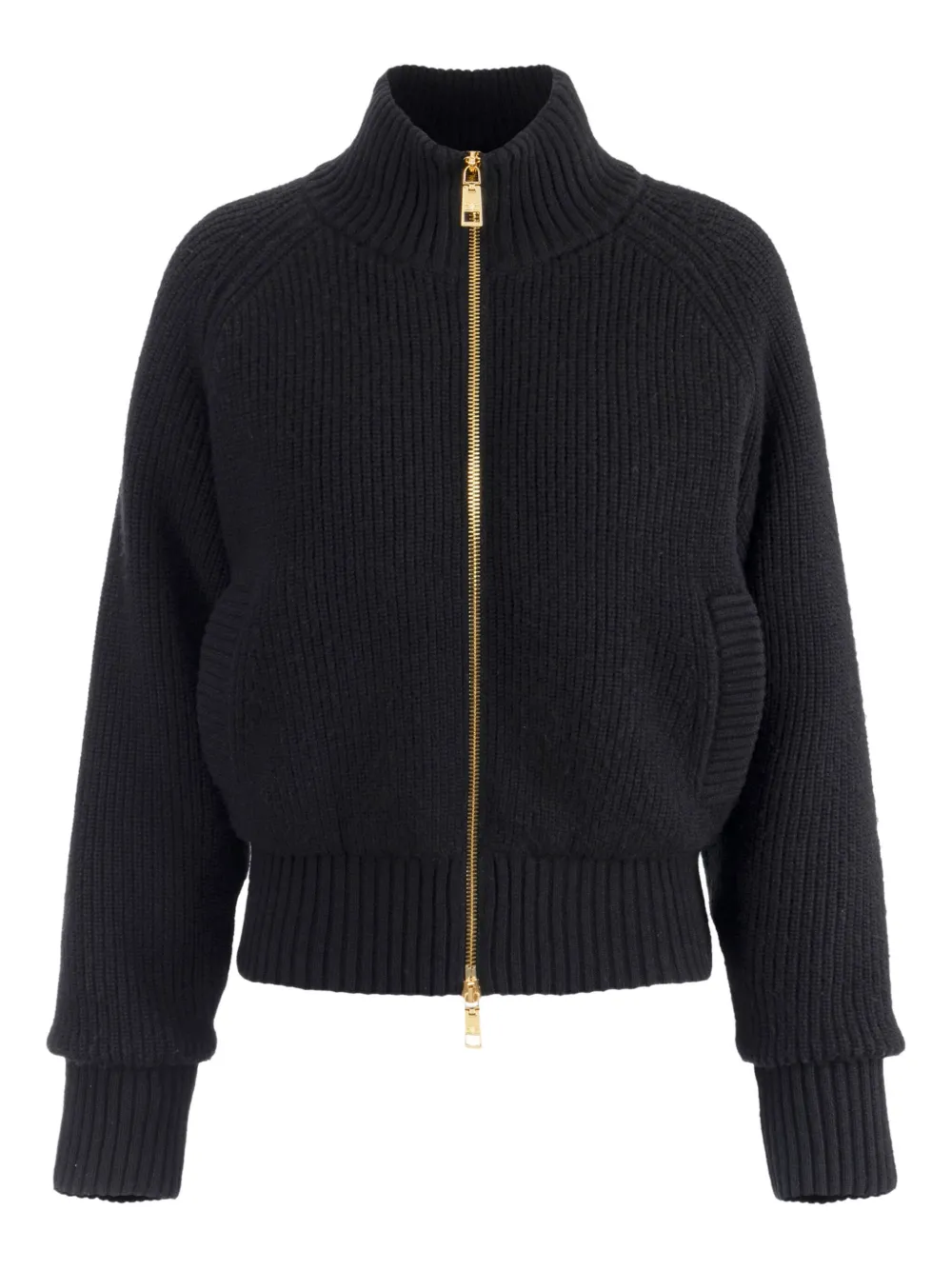 Elisabetta Franchi Ribbed-knit Zip-front Bomber Jacket