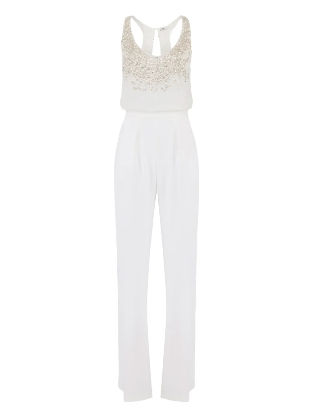 Elisabetta Franchi crystal-embellished jumpsuit | White | Image 1