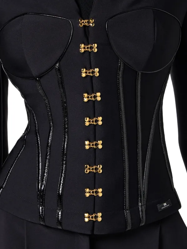 Elisabetta Franchi GOLD ブラックレザージャケット Elisabetta Franchi GOLD ブラックレザージャケット Leather