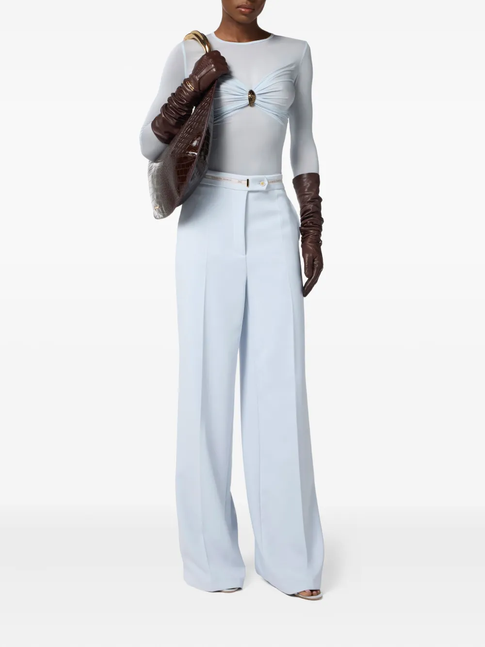 Elisabetta Franchi Broek met logoband Wit
