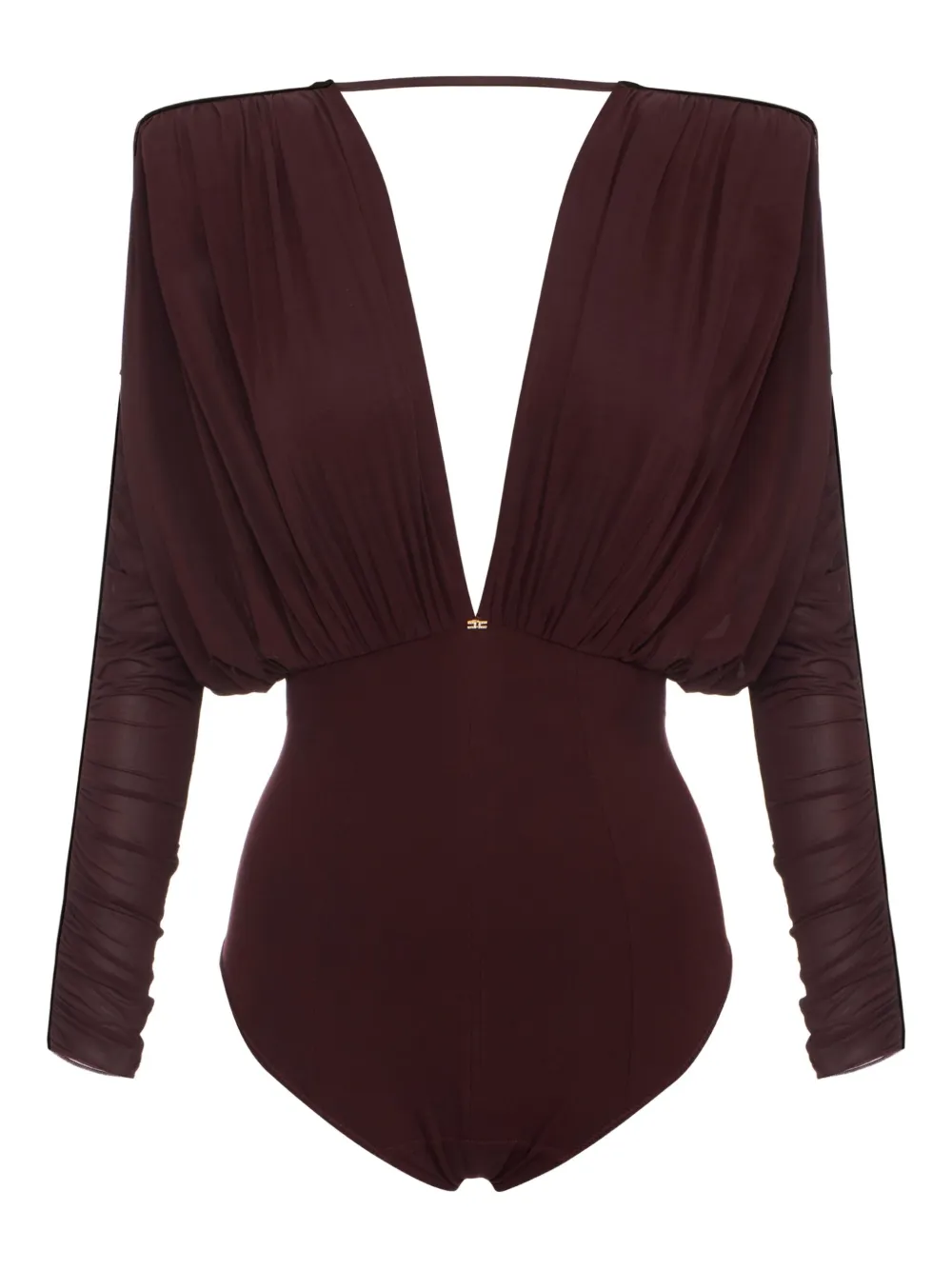 V-neck long-sleeve bodysuit