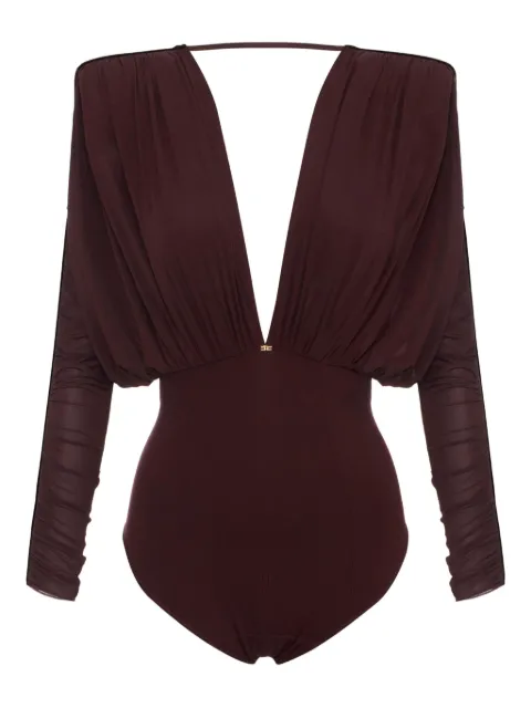 Elisabetta Franchi V-neck long-sleeve bodysuit