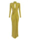 Elisabetta Franchi high-neck draped dress - Yellow