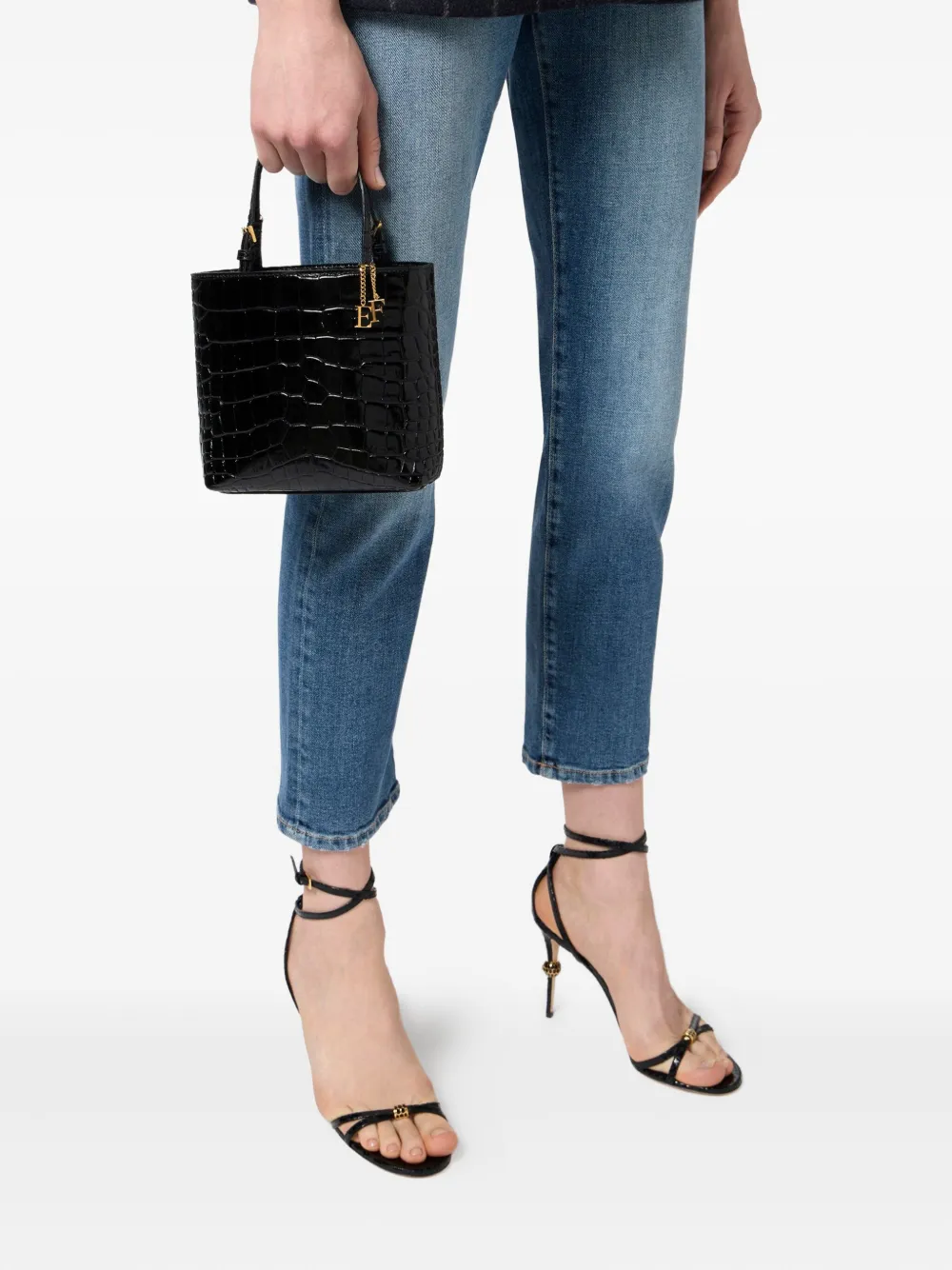Elisabetta Franchi croco-embossed mini tote bag | Image 2