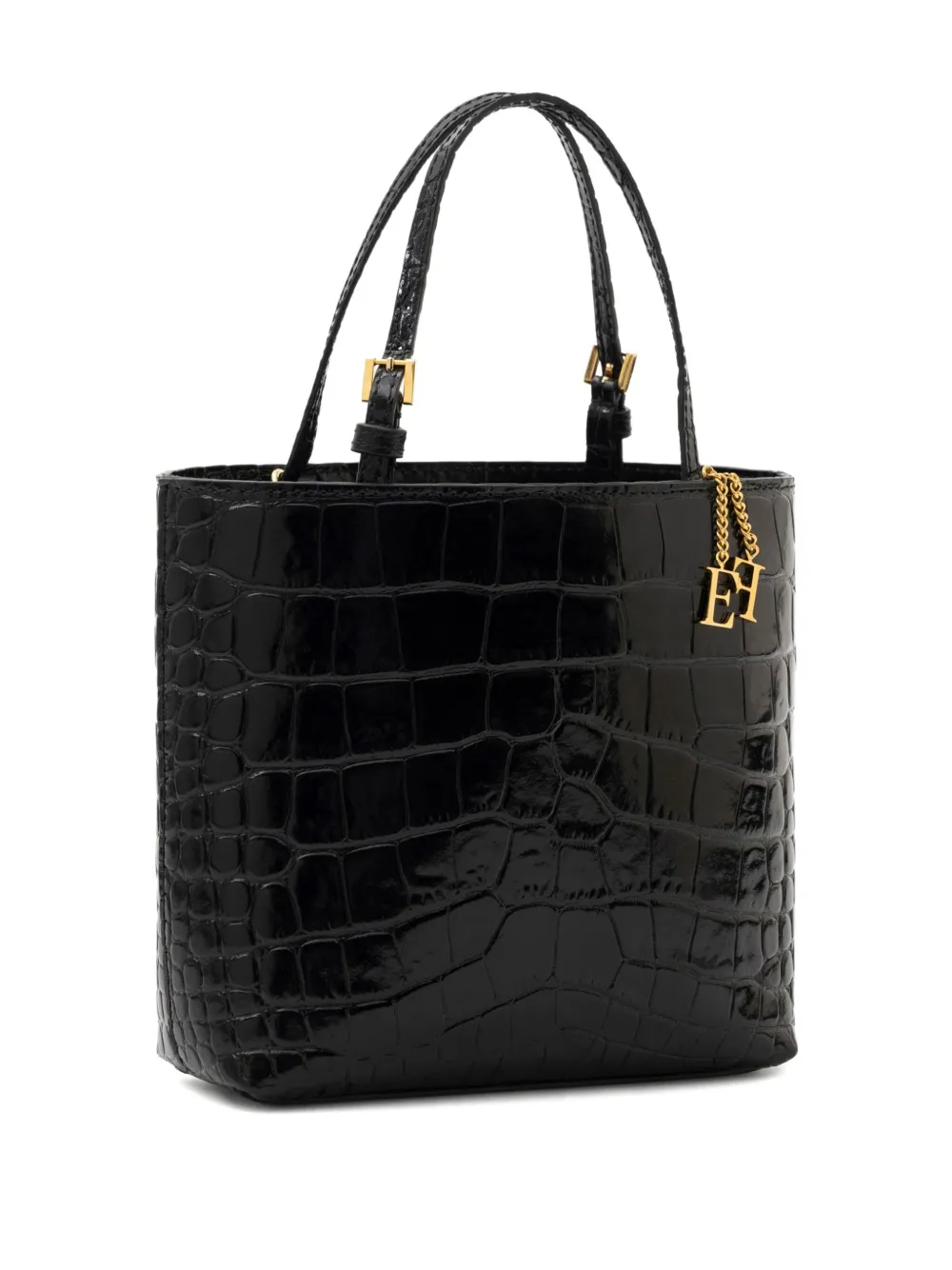 Elisabetta Franchi Mini-shopper met krokodillen-reliëf Zwart