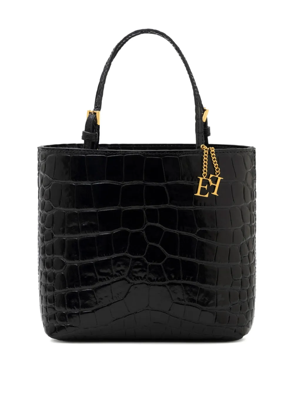 Elisabetta Franchi croco-embossed mini tote bag | Black | Image 1