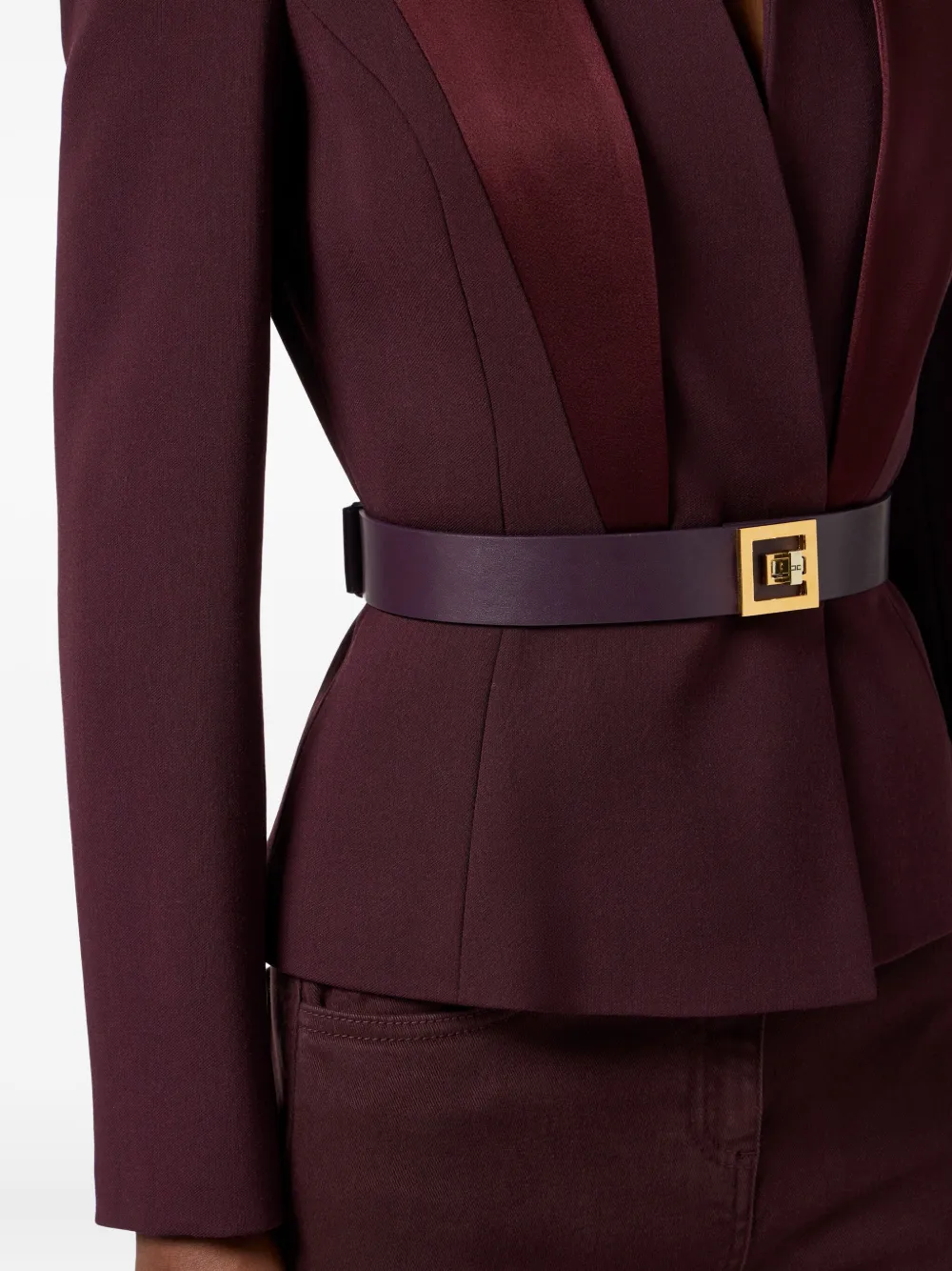 Elisabetta Franchi Crêpe jack met satijnen revers Rood