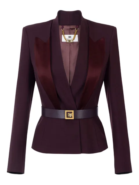 Elisabetta Franchi satin-lapel crepe jacket