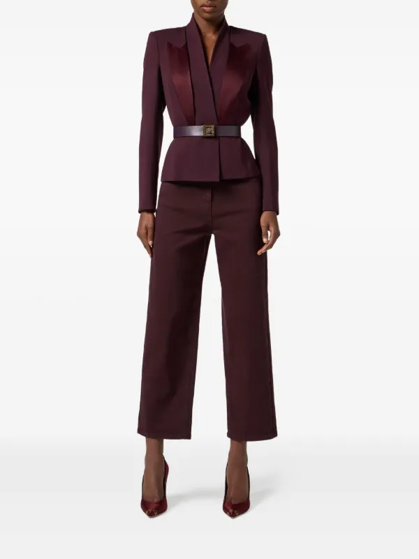 Elisabetta Franchi satin-lapel Crepe Jacket | Red | FARFETCH