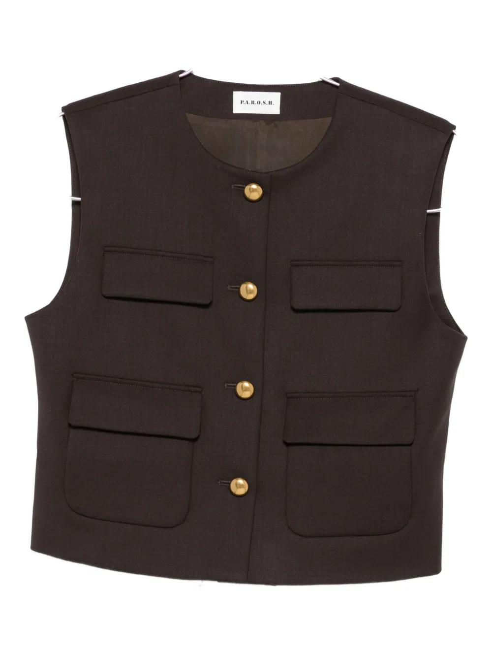 P.a.r.o.s.h Pocket-detail Buttoned Gilet In Brown