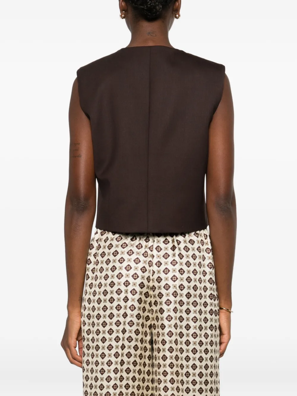 P.A.R.O.S.H. Gilet met zakdetail en knopen Bruin