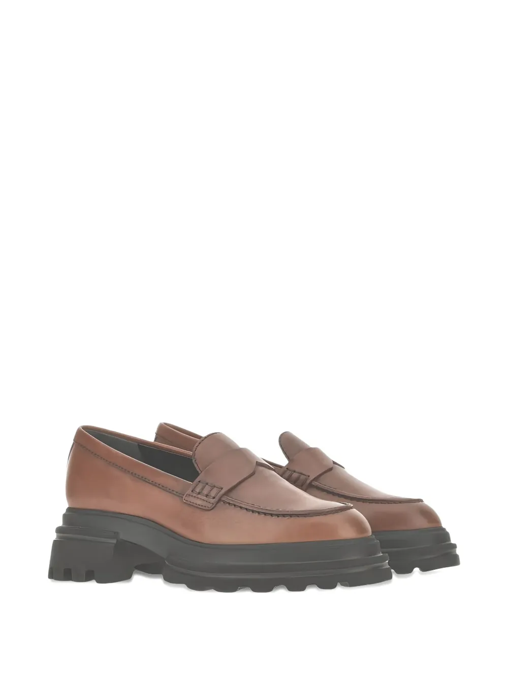 Hogan 50mm penny-strap leather loafers Brown