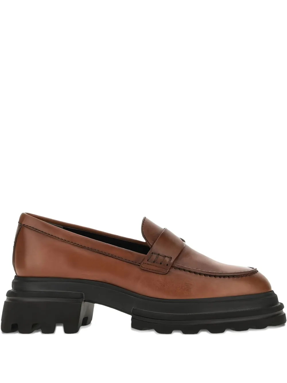 Hogan 50mm penny-strap leather loafers Brown