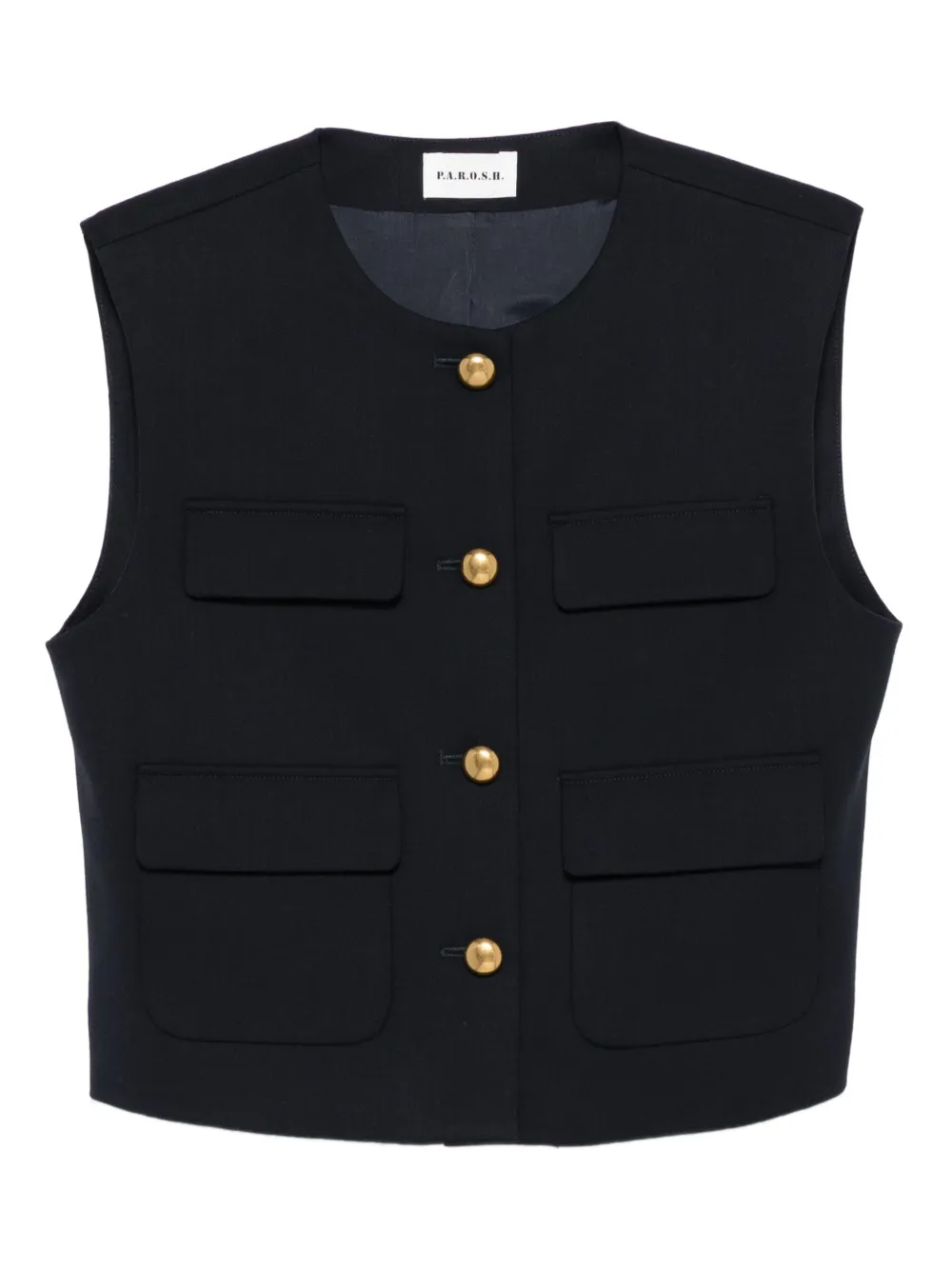 P.A.R.O.S.H. Gilet met zakken en knopen Blauw
