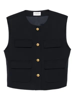 【LEMAIRE】ブラック ベスト LEMAIRE ノーカラーベスト | ブラック | FARFETCH JP