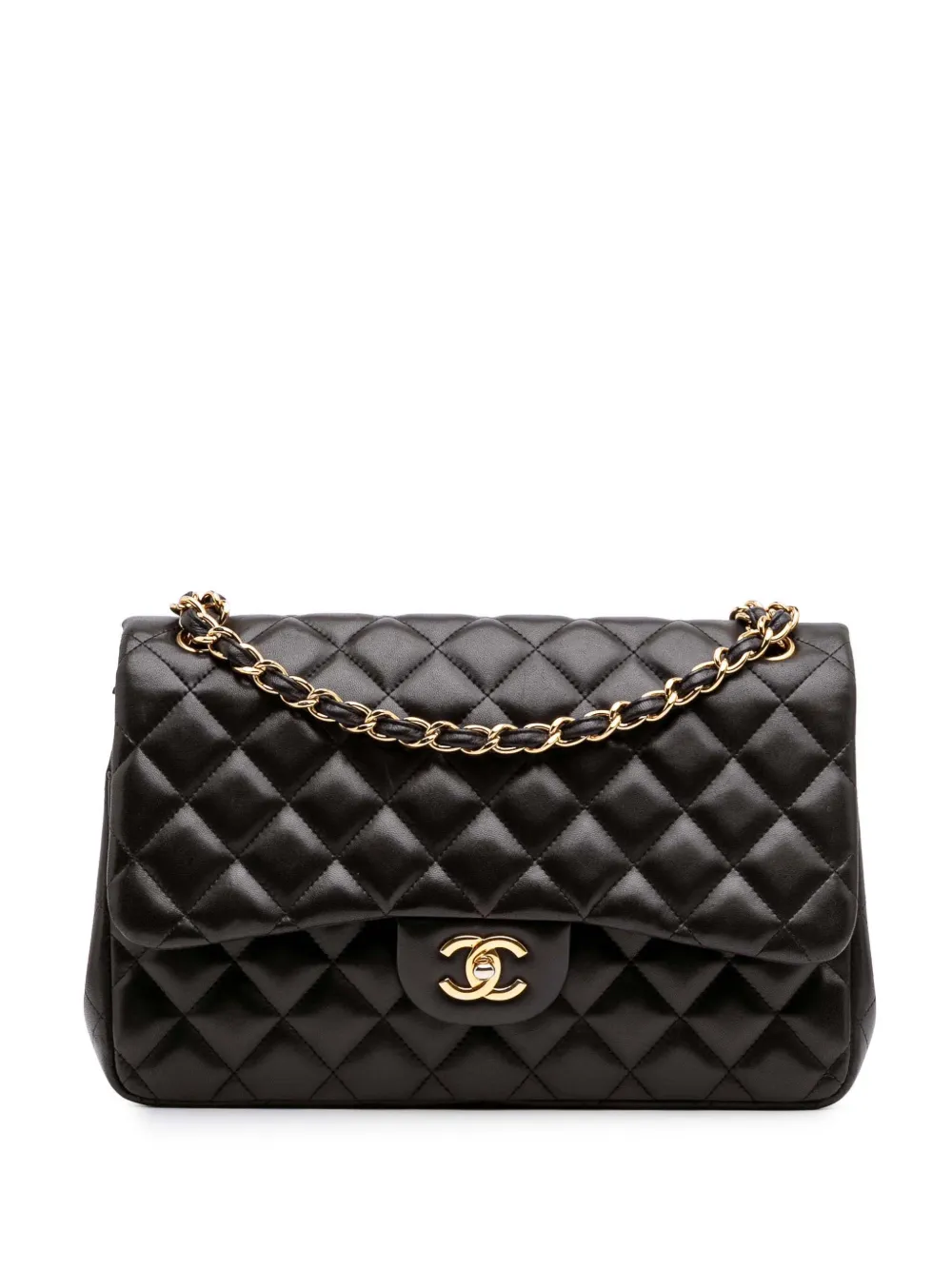 CHANEL Pre-Owned 2011 Jumbo Classic Lambskin Double Flap shoulder bag | Black | Image 1