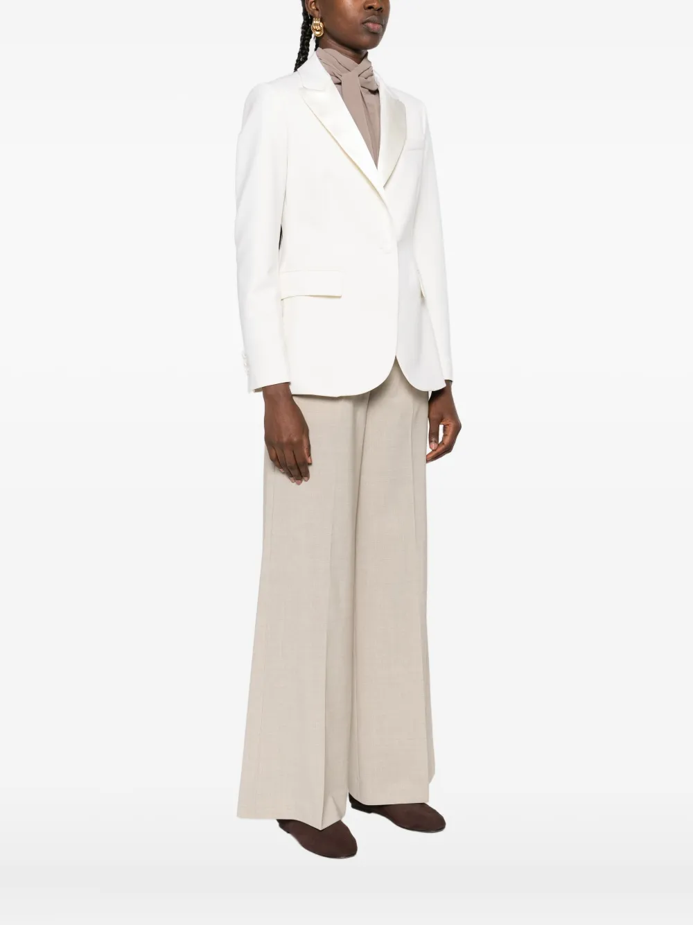 P.a.r.o.s.h Single-breasted Wool-blend Blazer In White