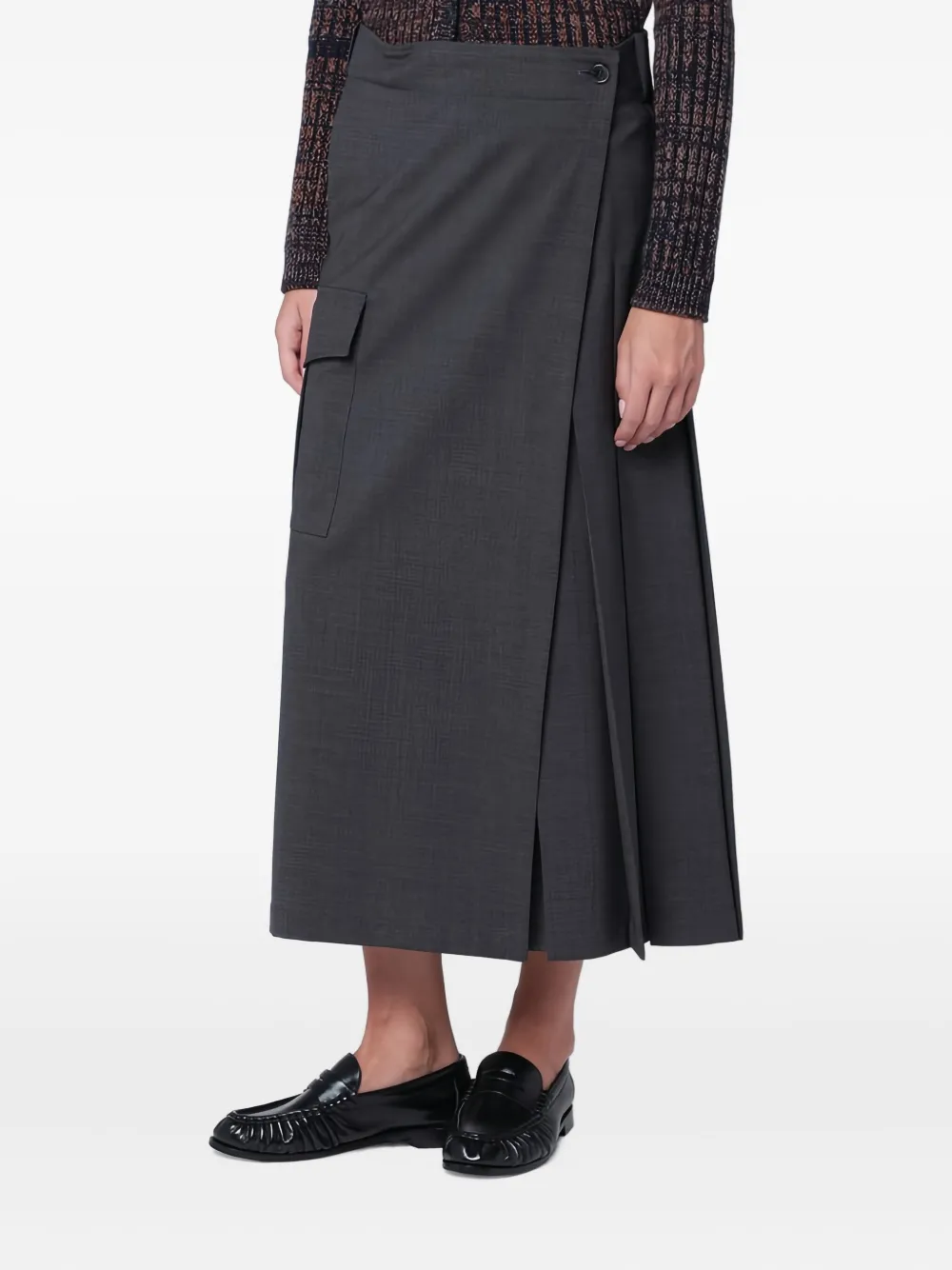 P.a.r.o.s.h . Grey Wool Wrap Skirt In Gray