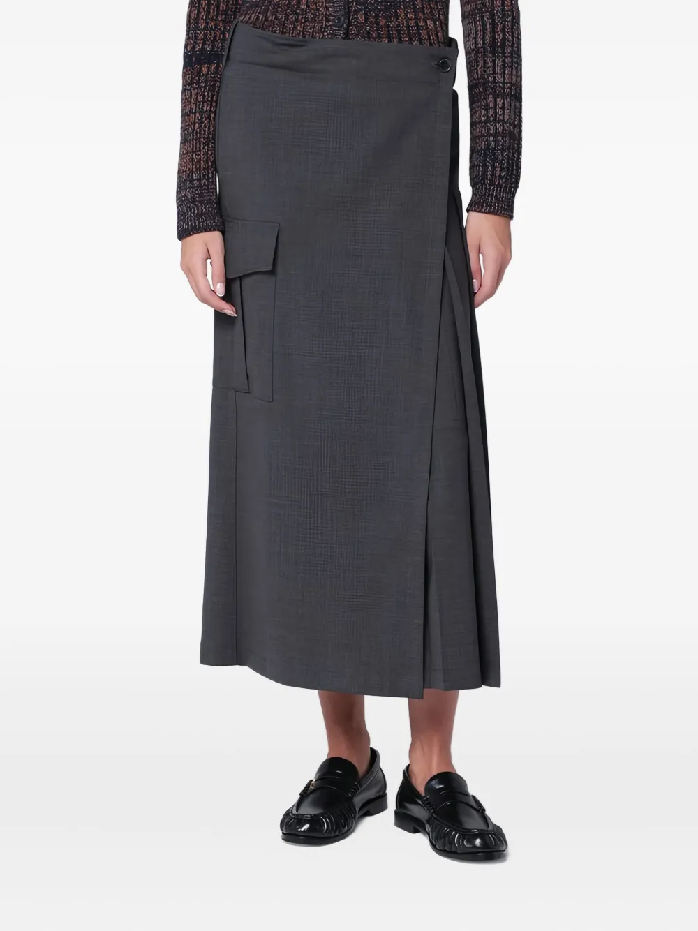 P.a.r.o.s.h . Grey Wool Wrap Skirt In Gray