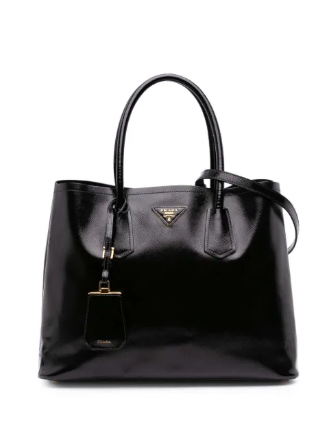 Prada Pre-Owned 2010-2024 Medium Saffiano Vernice Double satchel