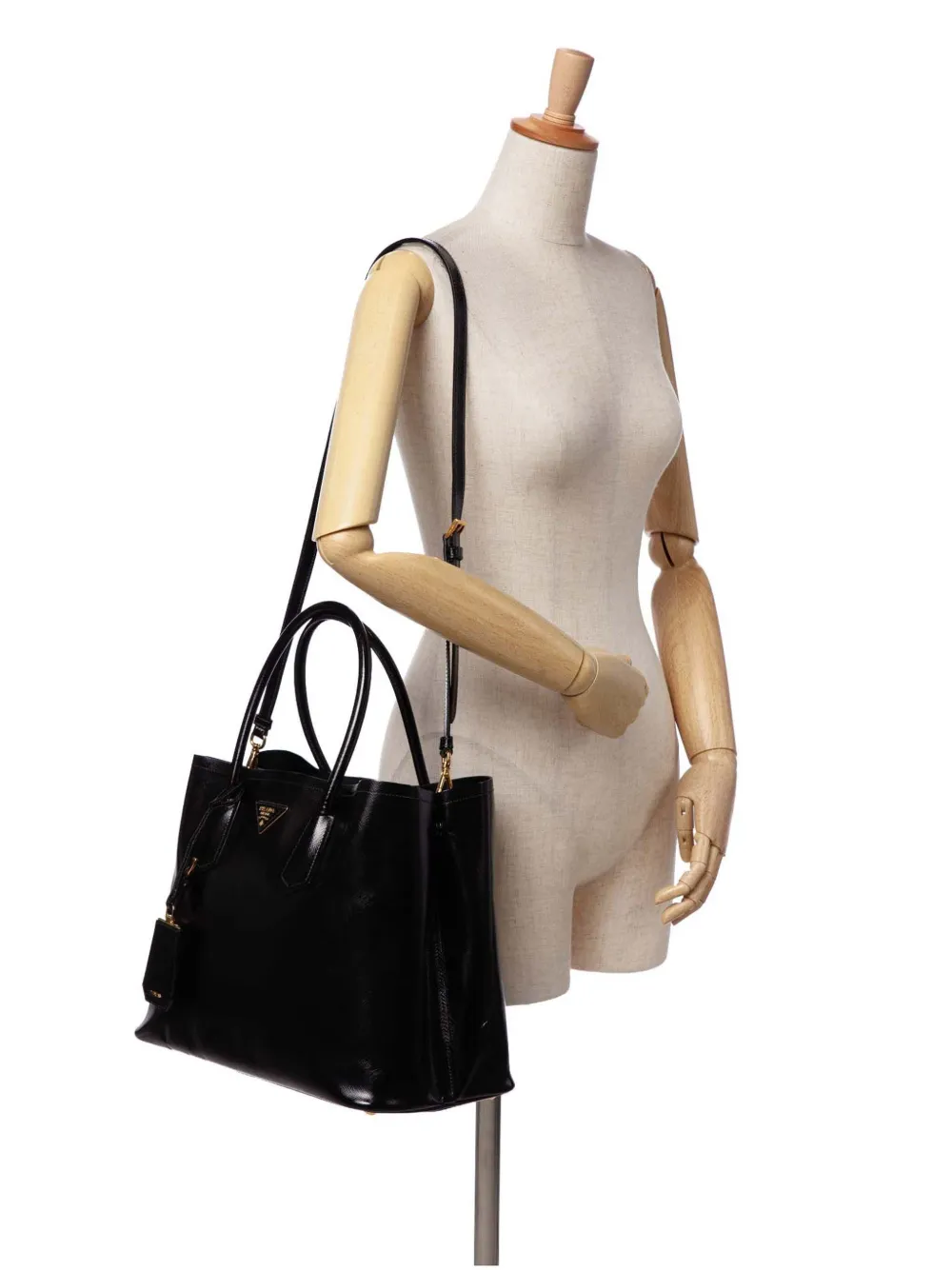 Prada Pre-Owned 2010-2024 Medium Saffiano Vernice Double satchel | Pre-Owned | Image 2