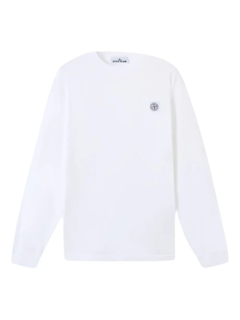 Stone Island logo-patch long-sleeve T-shirt Wit