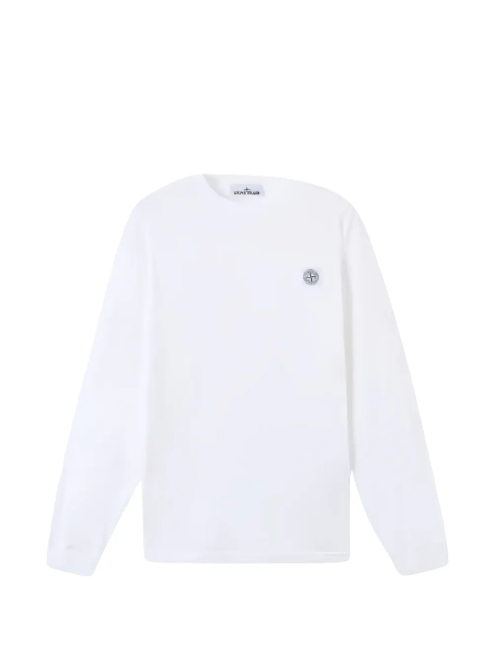 Stone Island logo-patch long-sleeve T-shirt - Bianco