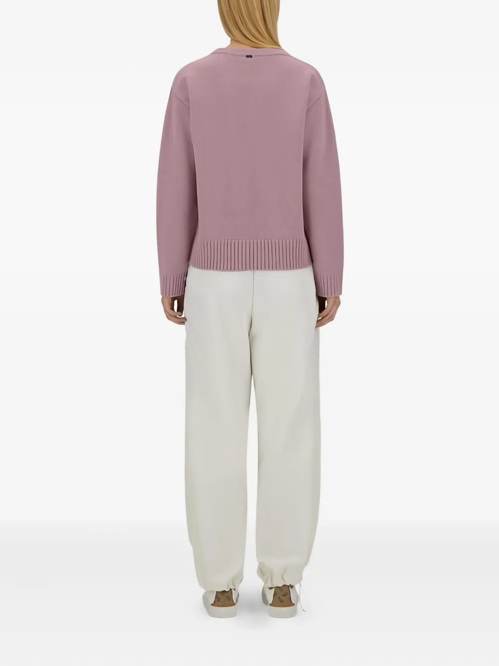 Herno Crew-neck Wool Sweater In Purple