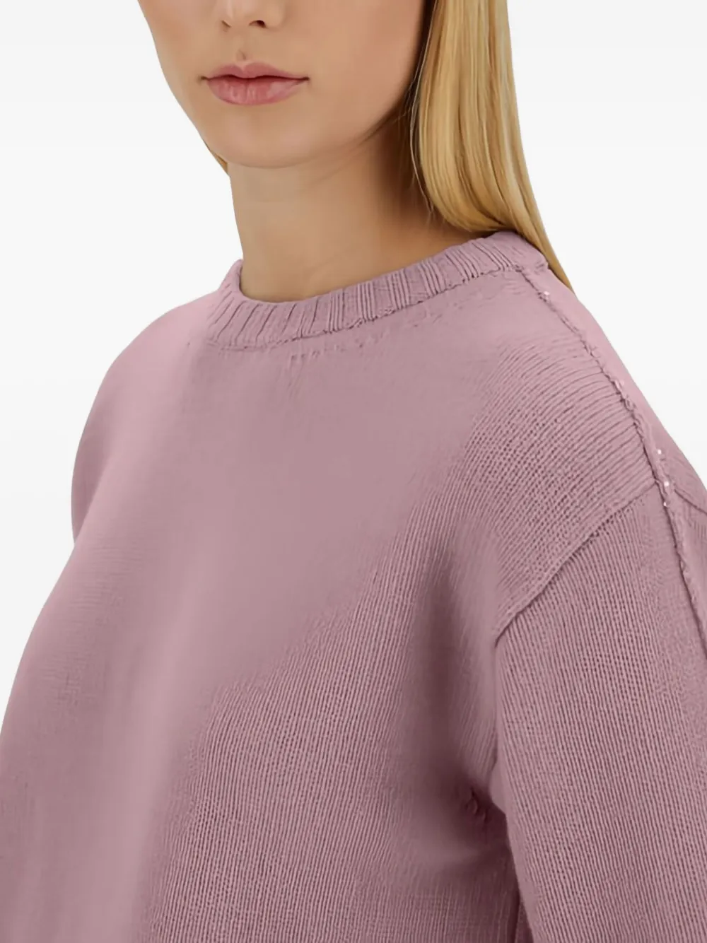 Herno Wollen trui met ronde hals Paars