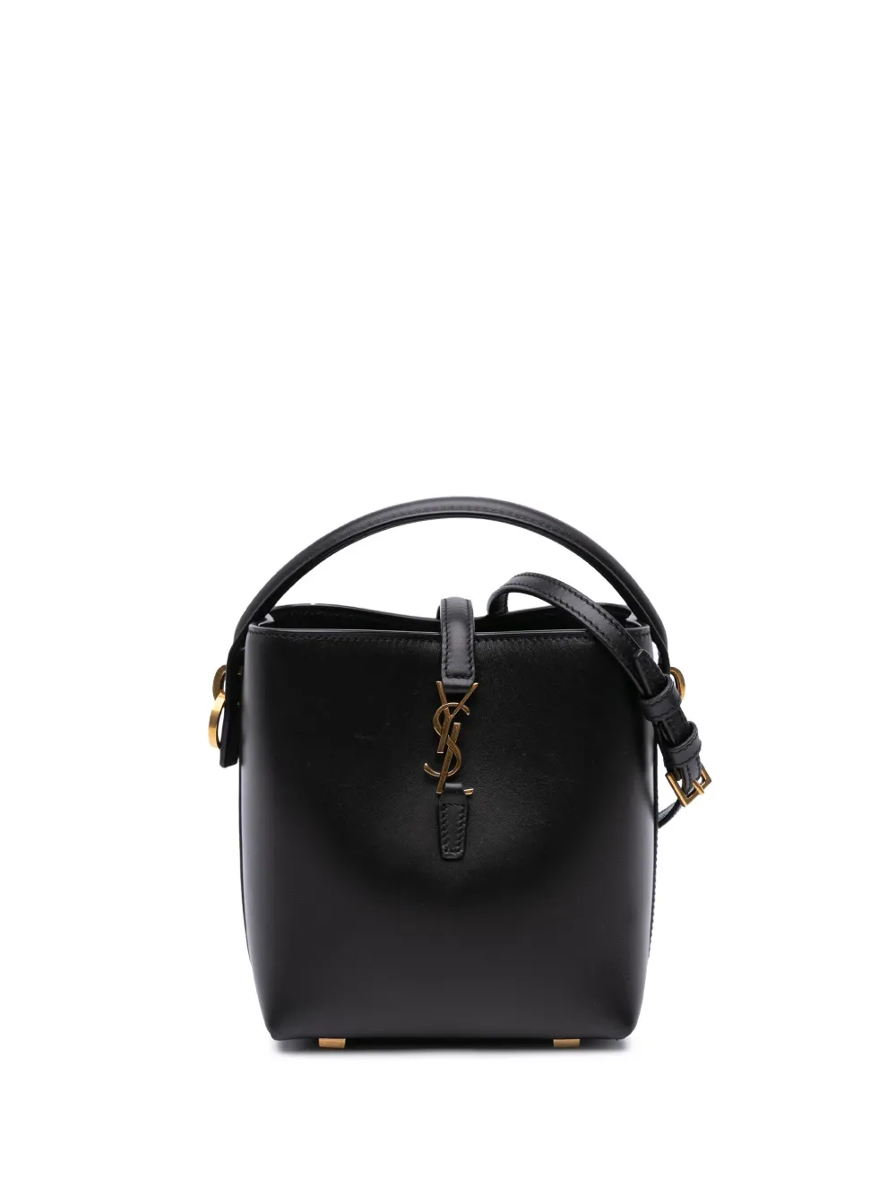 Pre-owned Saint Laurent 2023 Mini Shiny Calfskin Le 37 Bucket Bag Satchel